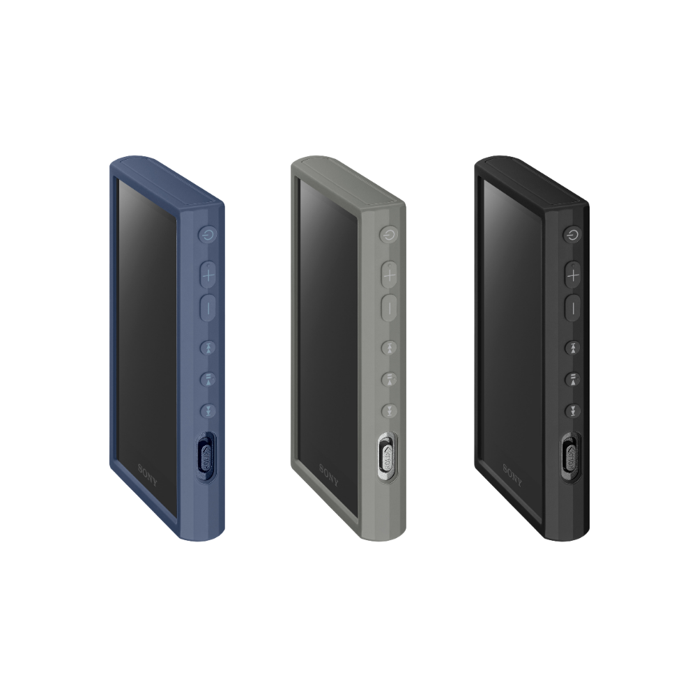Sony NW-A306 silicone protective cases in three colours