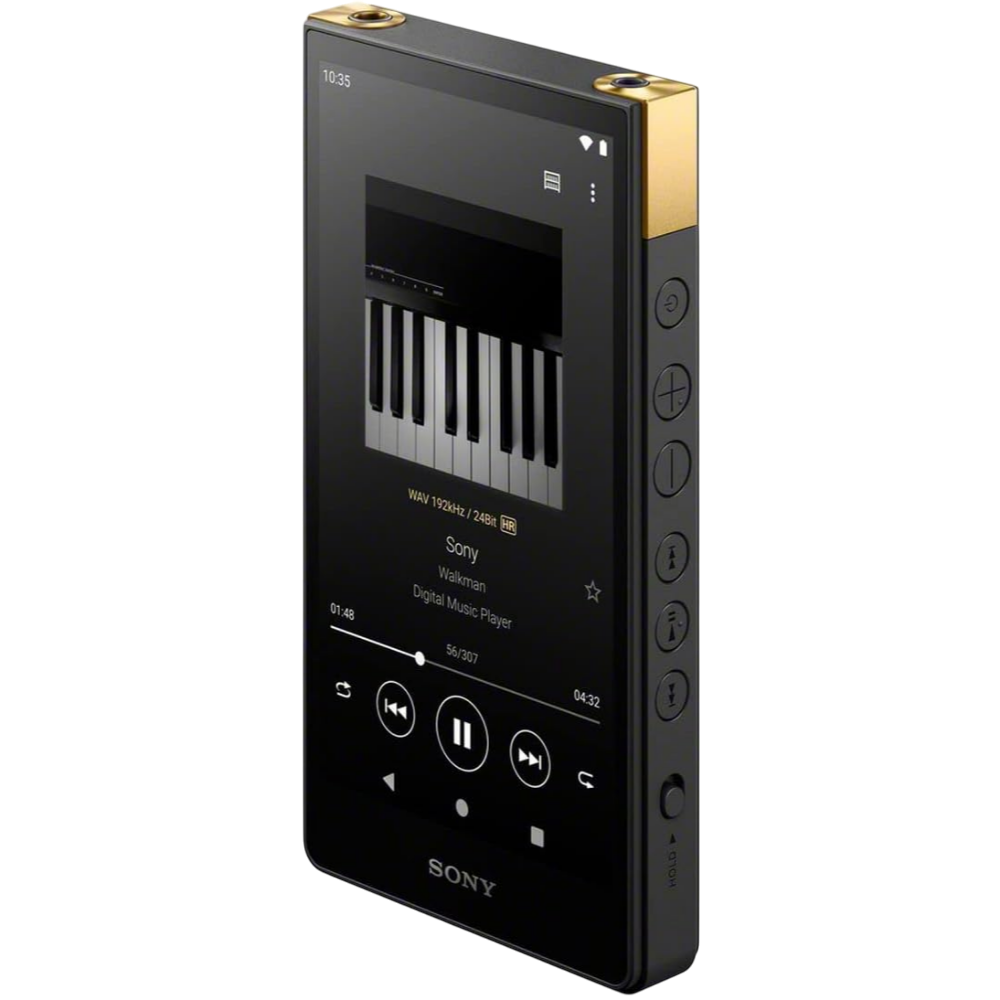 Sony NW-ZX707 front and side control buttons detail