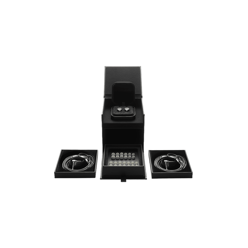 Sony IER-Z1R retail packaging with accessories displayed