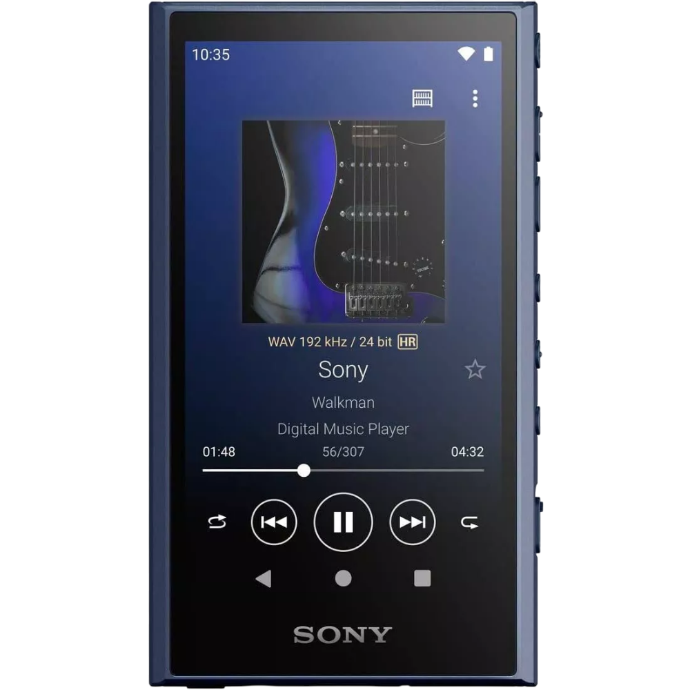 Sony NW-A306 blue uncapped hi-res audio player front view