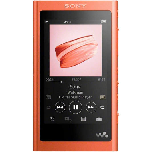 Sony NW-A55HN red uncapped hi-res audio player front view